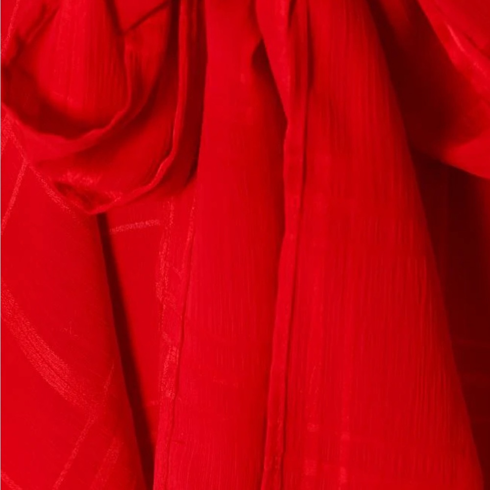 RED CHECKERED TIE-UP RUFFLE ROMPER - Picture 7 of 7